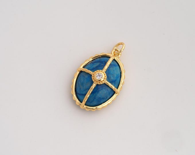 Natural Stone Pendant,Energy Stone Pendant,18K Gold Filled Square Charm,DIY Jewelry Accessories,25.8x16x7.8mm