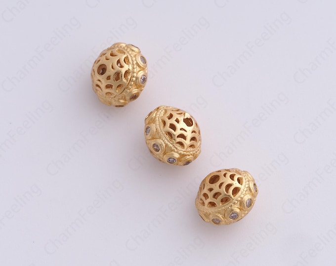 Gold Ball Spacer Beads, 18K Gold Filled Ball Beads,Dainty Ball Bracelet Necklace Spacer Beads, DIY Jewelry Supplies,10.3x8.5mm