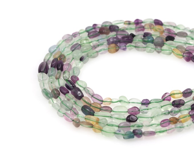 Green Fluorite Chain, Natural Fluorite Necklace, Gem Beads, Natural Stone Chain, Jewelry Supplier, DIY Bracelet Necklace Accessories, 6x8mm