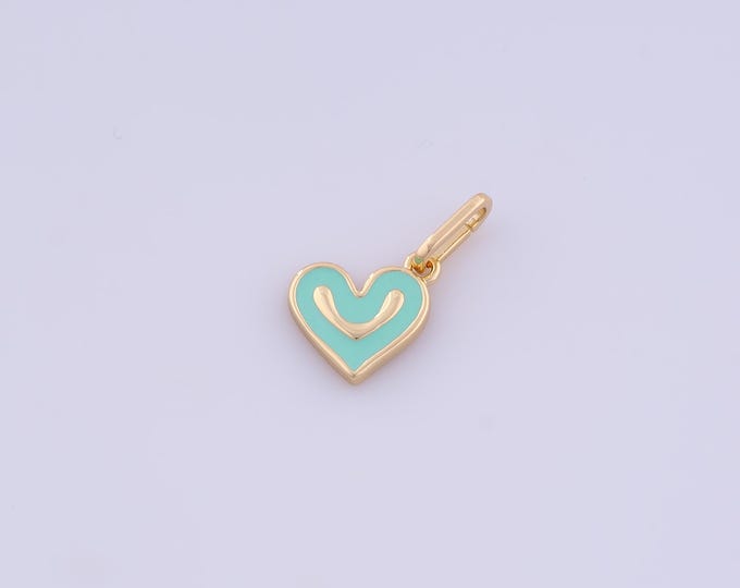 Enamel Heart Charm,18K Gold Filled Love Pendant,Heart Pendant,DIY Jewelry Making Accessories,18.5x10x1.8mm