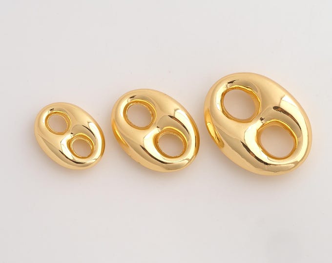 Pig Nose Connector,Pig Nose Connector,18K Gold filled Pig Nose Connector,DIY Bracelet Accessories, 41.3x31x11.6/34x25x9.5/27.8x20.5x8.4mm