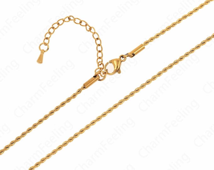 Gold Necklace, Dainty Chain Necklace,  Layered Necklace,Stainless Steel Chain Round Chain,Classic Chain Necklace 37+6cm