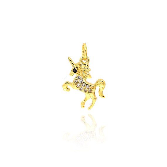 gold unicorn pendant,unicorn lover gift,unicorn accessories,unicorn jewellery 12.5*19mm  1pcs