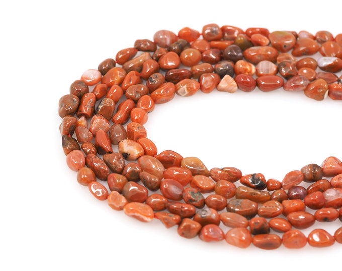 Natural Red Jasper Chip Beads, String-Shaped Tiny Crystal Gems, Used to Make Jewelry With Irregular Gold Nuggets,6x8mm