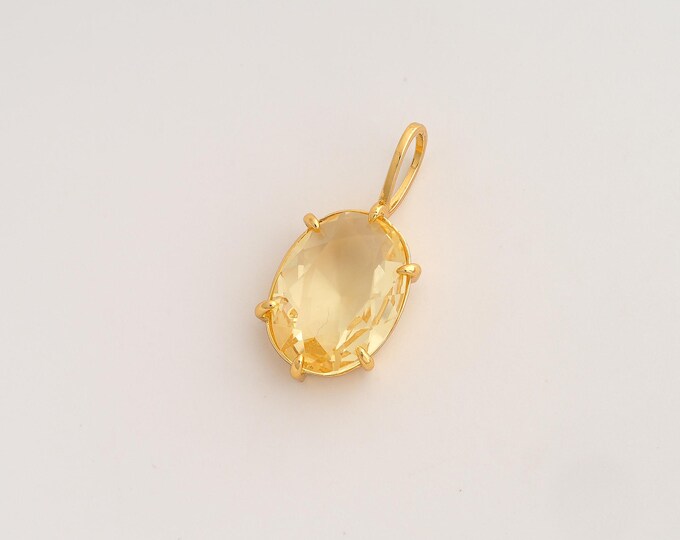 Oval Pendant,Oval Pendant,18K Gold Filled Oval Charm,DIY Jewelry Accessories,27.7x12.8x6.6mm