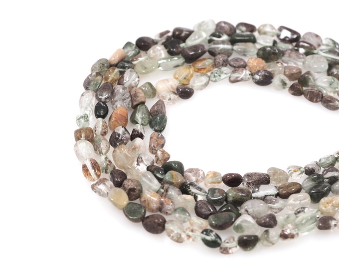 Green Phantom Stone Chain, Gemstone Beads, Natural Stone Necklace, Green Gemstone Chain, Jewelry Supplier, DIY Bracelet Necklace Accessories