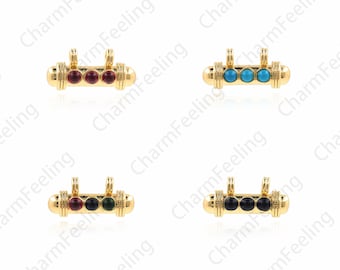 Taweez Taviz Pendant, Indian Necklace, Micropavé CZ Taweez Taviz Charm, 18K Gold Filled Box Necklace, DIY Jewelry Making Supplies, 9x19x7mm