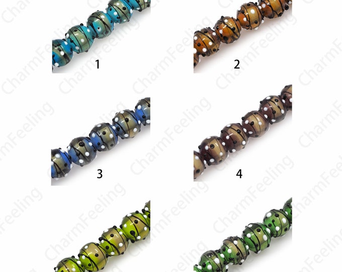 Murano Glass Beads, Glass Spacer Beads,Smooth Ball Beads,Ball Spacer Beads,Ball Stringing Beads, DIY Jewelry Supplies, 12/14mm