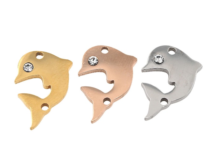 Dolphin bracelet,dolphin earring,swimming dolphins,leaping dolphin 12*17*1.5mm 1pcs
