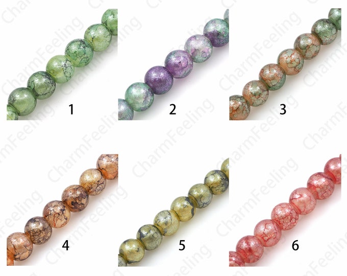 Gold Foil Glass Beads,Lighting Glass Jewelry,Ball Spacer Beads,Spiral Glass Spacer Beads,Murano Spacer Beads,DIY Beading Supplies,10mm
