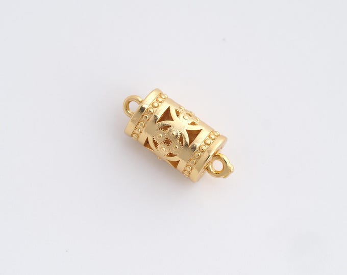Gold Tube Connector,Dainty Connector,18K Gold Filled Cylinder Connector,DIY Bracelet Accessories,18x8mm