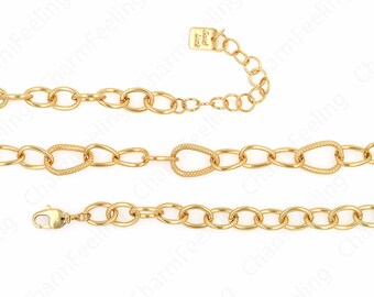 Round Necklace, Twist Necklace,Lobster Clasp Necklace,18K Gold Filled Simple Necklace, Brass Necklace, DIY Jewelry Supplies,54cm