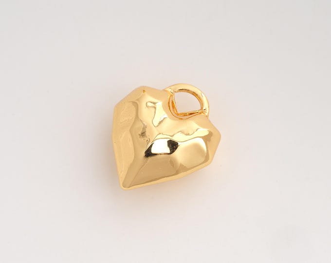 Heart Pendant,Love Pendant,18K Gold Filled Heart Charm,DIY Jewelry Accessories,23.7x20.2x10.5mm