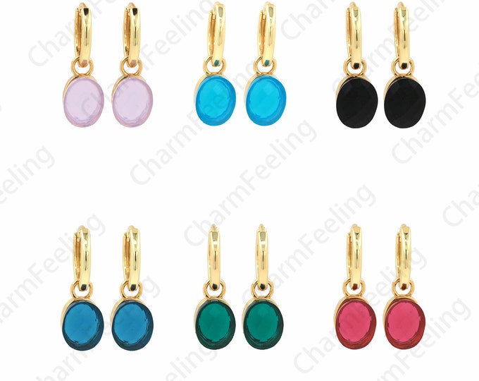 Oval Earrings,Hollow Earrings,18K Gold Filled Dangling Earrings,Micropavé CZ Gold Earrings,Pendant Earrings,DIY Jewelry Supplies 25x8mm
