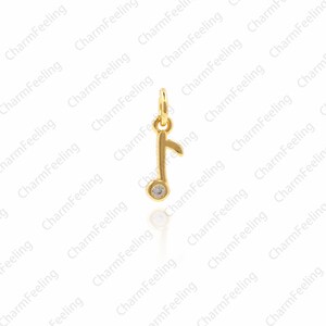 18K musical note pendant, musical note pendant, musician necklace 11.6x4x1.3mm 1pcs