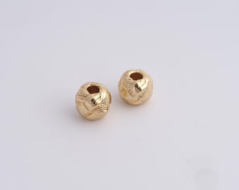 10pcs Round Ball Beads,Ball Beads,18K Gold Filled Round Beads, Bracelet Beads, DIY Bracelet Necklace Jewelry Making,7x6mm