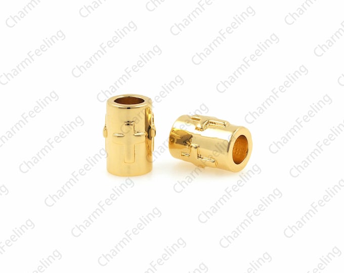 Cross Tube Beads,Spacer Beads,Cross Charms，Men's findings 9.4x6.5mm 1pcs