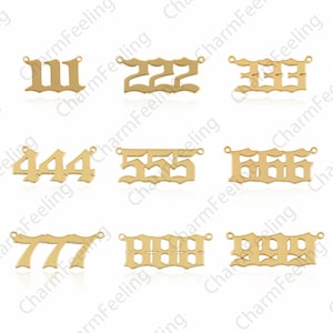 18K Gold filled Zahlen Anhänger, Zahlen Charm, Zahlen Halskette, Zahl Charm, DIY SchmuckZubehör 11,5x28x1,5mm