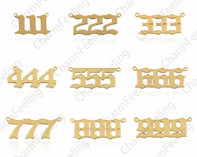 18K Gold Filled Number Pendant, Number Charm, Number Necklace, Number Charm, DIY Jewelry Accessories 11.5x28x1.5mm