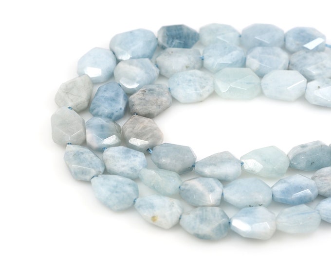 Aquamarine Beads, Natural Stone Necklace, Gem Chain, Natural Stone Chain, Jewelry Supplier, DIY Bracelet Necklace Accessories, 15x20mm
