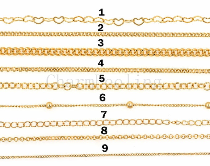 Raw brass welded chain, gold-plated brass chain, DIY bracelet necklace chain 1 meter