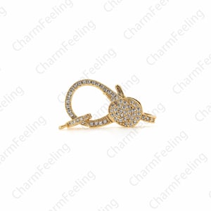 CZ Micro Pave Lobster Clasp, Necklace Clasp, Necklace Clasp, DIY Jewelry Aaking Aupply 22.4x12.1x4.9mm 1pcs