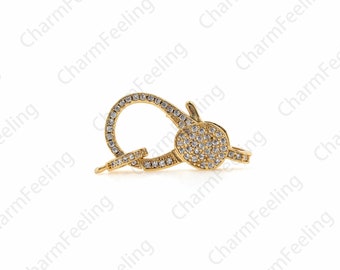 CZ Micro Pave Lobster Clasp, Necklace Clasp, Necklace Clasp, DIY Jewelry Aaking Aupply 22.4x12.1x4.9mm 1pcs