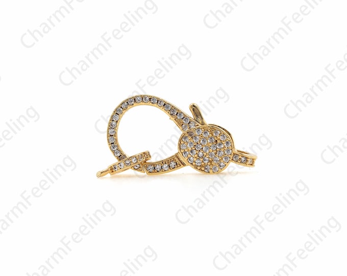 CZ Micro Pave Lobster Clasp, Necklace Clasp, Necklace Clasp, DIY Jewelry Aaking Aupply 22.4x12.1x4.9mm 1pcs