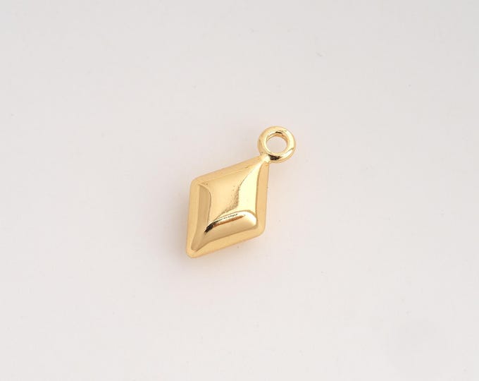 5 pcs Rhombus Pendant,Rhombus Pendant,18K Gold Filled Rhombus Charm,DIY Jewelry Accessories,19.2x10.2x5.6mm