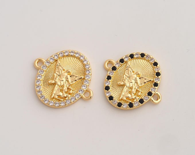 CZ San Miguel Connector,San Miguel Connector,18K Gold filled San Miguel Connector,DIY Bracelet Accessories, 23x20.7x2.5mm