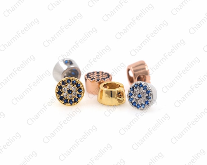 CZ  Eye Spacer, Eye Spacer, Bracelet Connector, Bead,Eye Charm， DIY Bead Accessories 6.3×3.8mm  1pcs