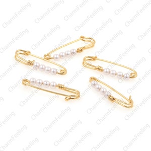 Exquisite Sicherheitsnadel Ohrringe, Goldstift Ohrringe, Sicherheitsnadel Ohrschmuck, 14k Gold Sicherheitsnadel Ohrringe 24x8,3x2,9 mm 1 Paar