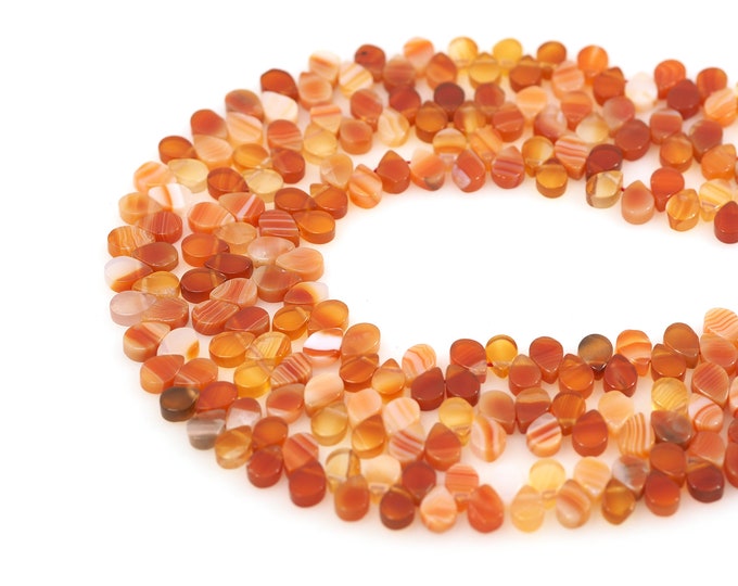 Flat Gemstone Beads, Gemstone Chain,Teardrop Shaped Natural Stone Beads, Teardrop Gemstone Necklace,DIY Bracelet Necklace Accessories, 6x8mm
