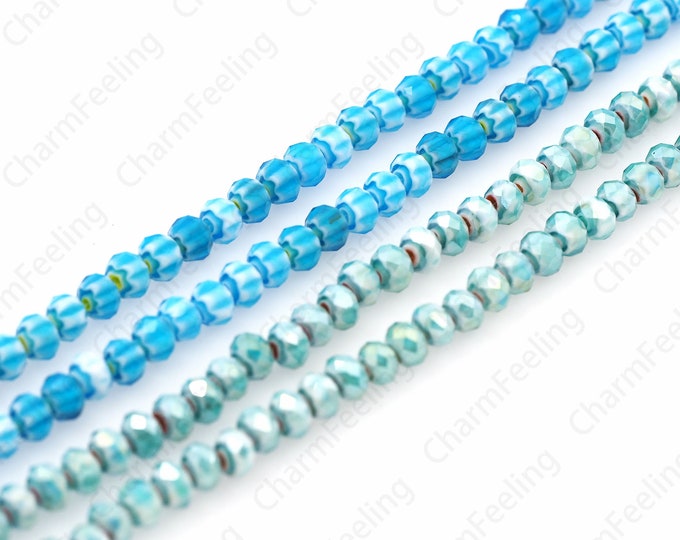 Flat Beads,Glass Abacus Beads,Murano Glass Beads,Necklace Beads,Bracelet Beads,Round Spacer Beads,DIY Beading Supplies,6x8mm