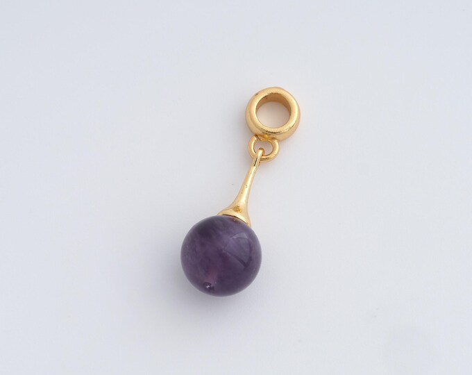 Natural Stone Charms,18K Gold Filled Ball Pendant,18K Gold Filled Ball Pendant,Necklace Bracelet Making Pendant,27.4x9.8mm