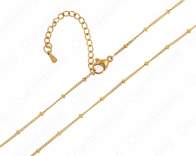 Beaded Necklace Dainty Chain Necklace,Gold Necklace, Layered Necklace,Stainless Steel Chain Classic Chain Necklace 37+6cm