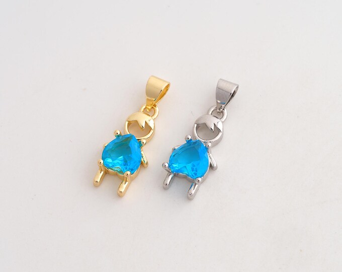 CZ Character Pendant,Boy Pendant,18K Gold Filled Character Charm,DIY Jewelry Accessories,23.5x8.8x5mm