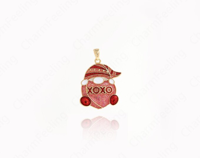 Baby XOXO Charms,Enamel Charm,18K Gold Filled XOXO Pendant DIY Jewelry Making Accessories 28.5x19x2.3mm