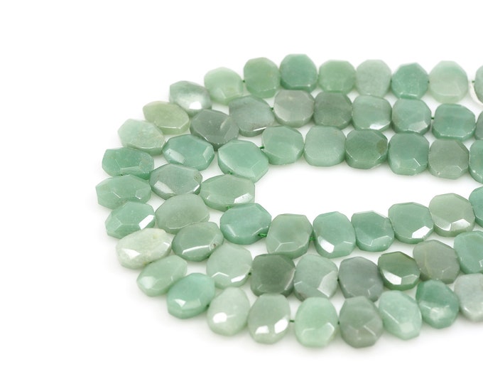 Faceted Green Aventurine Necklace,Natural Stone Necklace, Gem Beaded, Natural Stone Chain, Gem Necklace,DIY Bracelet Accessories,15x20mm