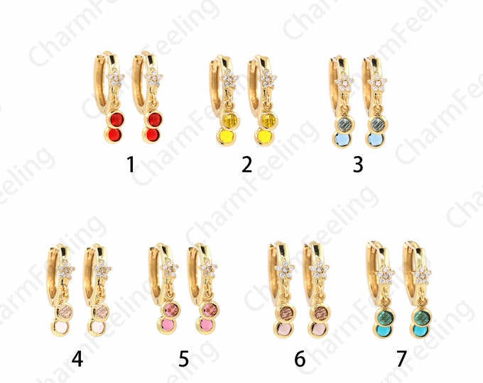 Pendant Earrings,Star Line Earrings, 18K Gold Filled Star Earrings, Star Charm, Starburst Earrings, DIY Jewelry Accessories 19x14x2mm