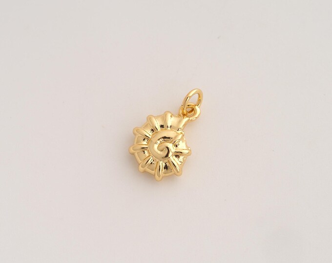 5 pcs Snail Shell Pendant,Shell Pendant,18K Gold Filled Snail Shell Charm,DIY Jewelry Accessories,18.4x11.8x4mm