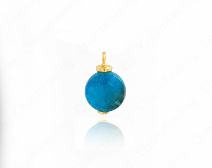 Natural Stone Pendant,Ball Charm, Ball Necklace, 18K Gold Filled Ball Jewelry,DIY Jewelry Supplies, 15.5x10x5.5mm