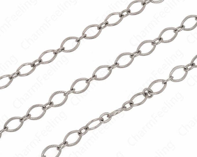 Silver FilledOval Chain,Silver Square Chain, Diamond Paperclip Chain,Semi-Finished Chain, Nickel Free Unfinished Link Chain 9x6.5x1mm