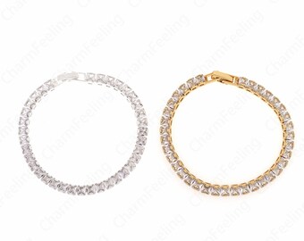 18K Gold Filled Dainty Bracelet,Adjustable Bracelet,Tennis Bracelet,Friendship Bracelet,Fashion Bracelet, Daily Bracelet,180x4.7x4mm