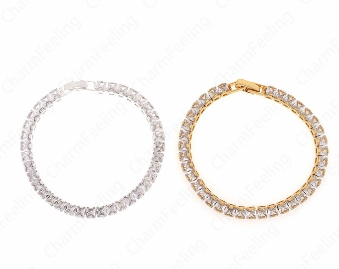 18K Gold Filled Dainty Bracelet,Adjustable Bracelet,Tennis Bracelet,Friendship Bracelet,Fashion Bracelet, Daily Bracelet,180x4.7x4mm
