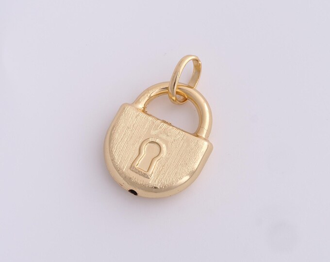 18K Gold Filling Small Lock Pendants,Padlock Ornaments,Small Padlock Ornaments,DIY Jewelry Making Supplies 35.7x22.7x6.3mm