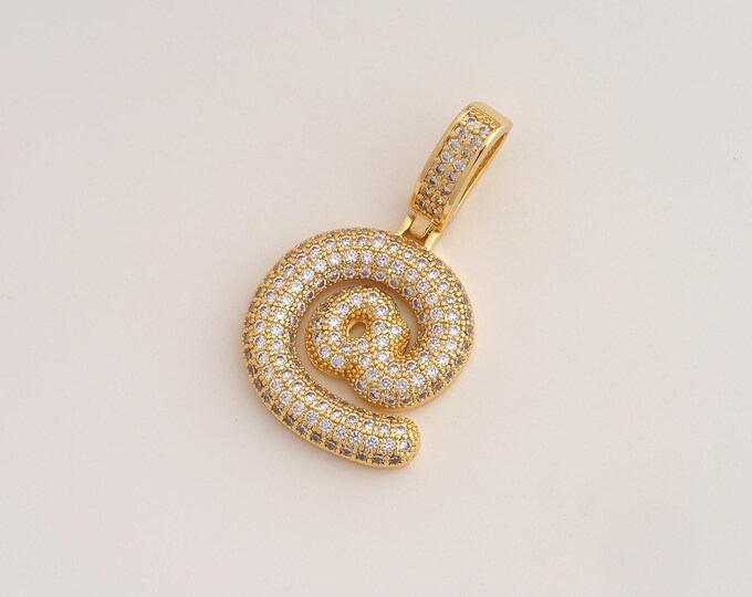 CZ At Symbol Pendant,Symbol Pendant,18K Gold Filled @ Symbol Charm,DIY Jewelry Accessories,35.7x20.4x3.8mm