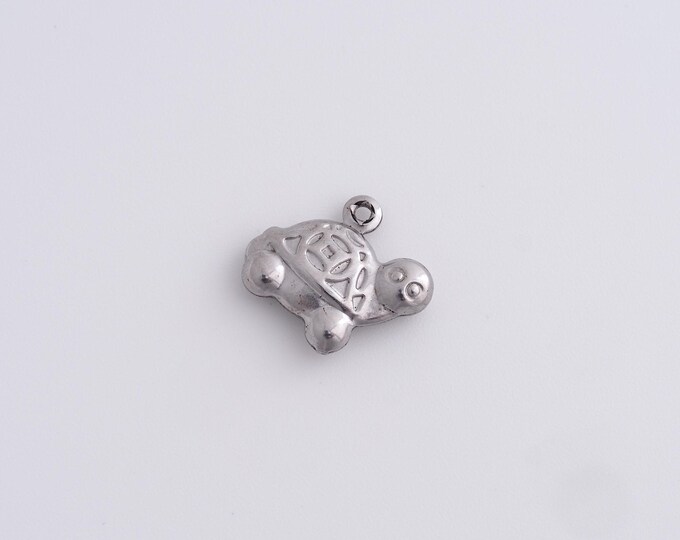 20Pcs Stainless Steel Sea Turtles Necklace, Ocean Charm, Little Turtles Pendant,Turtles Charm, DIY Jewelry And Jewelry Making 12.2x14x3.4mm