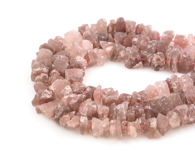Strawberry Crystal Gem Beads,Rough stone,Unfinished Gem Beads,Natural Stone Chain, Gem Chain, DIY Bracelet Accessories,7-10x10-15mm