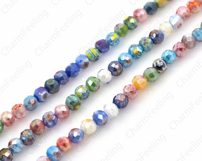 Faceted Beads, Murano Glass Beads, Faceted Glass Beads, Ball Beads, Ball Spacer Beads, Round Jewelry, DIY Jewelry Supplies, 8mm